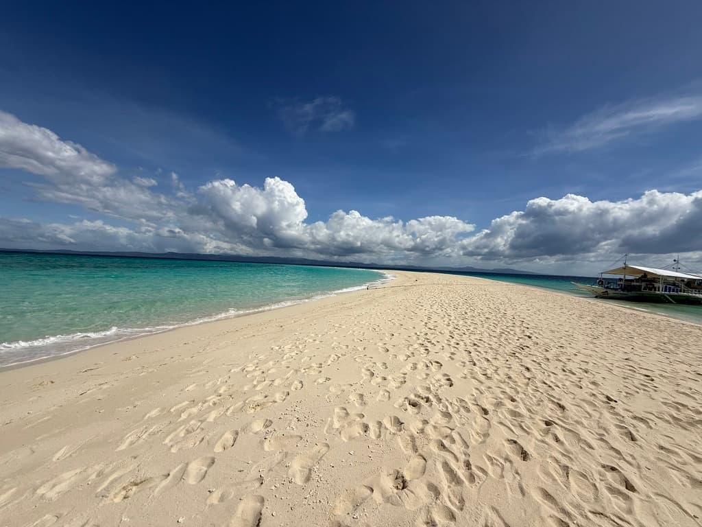 Kalanggaman Island sandbar — one of the most photographed stretches of sand in the Visayas